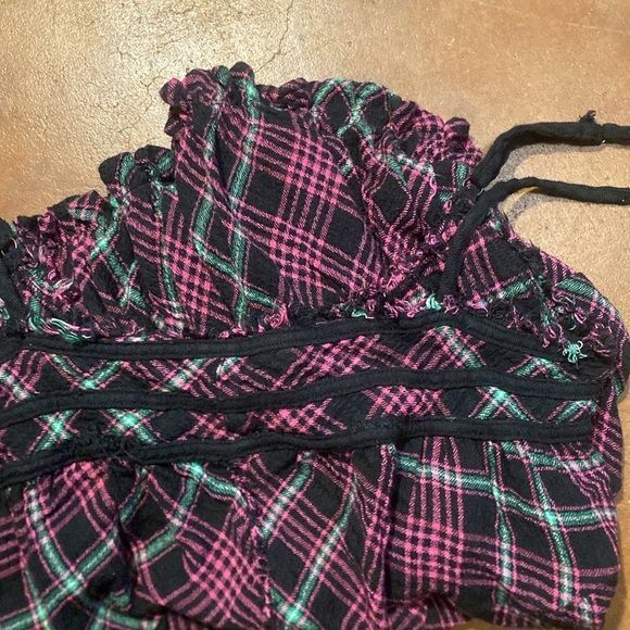 Free People Plaid Punk Bloomer Style Romper Size Small C1 - Picture 4 of 4